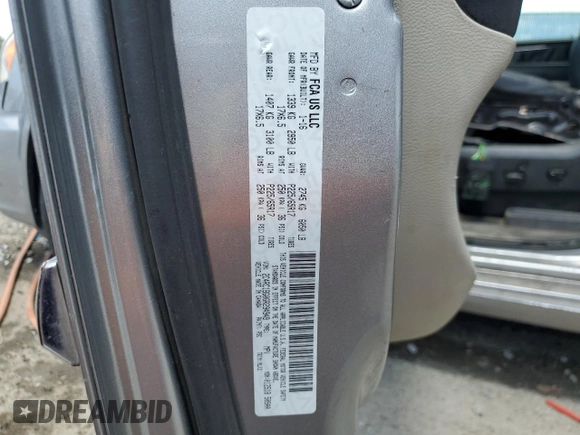 2016 Chrysler Town & Country Touring with VIN 2C4RC1BG0GR294949, listed as a Copart auction lot 50975685 with 145,139 mi miles and Salvage Title. Bid and sale history available at DreamBid. Image 14.
