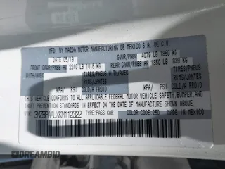 2019 Mazda 3 Select с VIN 3MZBPAALXKM112322, выставлен на аукционе IAAI как лот 42438115 с пробегом 89 138 миль миль и . История ставок и продаж доступна на DreamBid. Изображение 9.