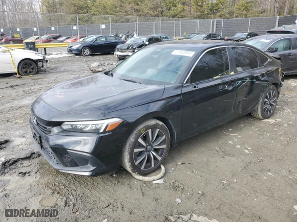2022 Honda Civic Sedan EX with VIN JHMFE1F76NX002581, listed as a Copart auction lot 41983995 with 48,169 mi miles and Salvage Title. Bid and sale history available at carsss.com. Image 1.