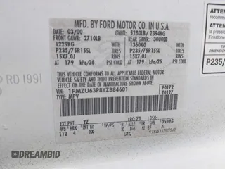 2000 Ford Explorer XLT с VIN 1FMZU63P8YZB84601, выставлен на аукционе IAAI как лот 41340435 с пробегом 132 511 миль миль и . История ставок и продаж доступна на DreamBid. Изображение 9.