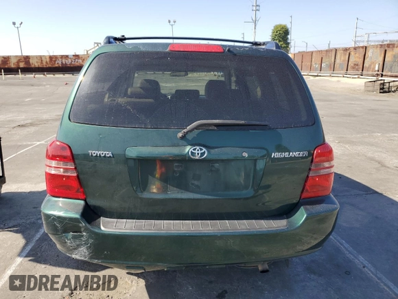 2002 Toyota Highlander with VIN JTEGD21A020022889, listed as a Copart auction lot 61271405 with 197,300 mi miles and Clean title. Bid and sale history available at DreamBid. Image 6.