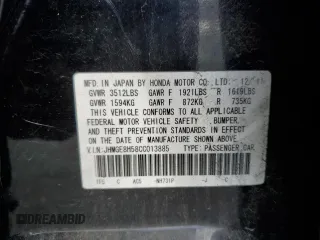 2012 Honda Fit Sport with VIN JHMGE8H58CC013885, listed as a Copart auction lot 53052205 with 144,182 mi miles and Salvage Title. Bid and sale history available at carsss.com. Image 14.