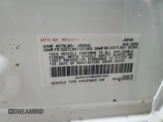 2010 Mitsubishi Lancer DE with VIN JA32U1FU8AU007431, listed as a Copart auction lot 87447694 with 171,011 mi miles and Salvage Title. Bid and sale history available at carsss.com. Image 12.