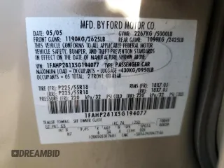 2005 Ford Five Hundred Limited with VIN 1FAHP281X5G194077, listed as a Copart auction lot 79893934 with 164,769 mi miles and Clean Title. Bid and sale history available at carsss.com. Image 12.