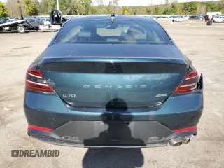 2023 Genesis G70 2.0T with VIN KMTG34TA5PU112928, listed as a Copart auction lot 74965654 with 17,963 mi miles and Salvage Title. Bid and sale history available at carsss.com. Image 6.