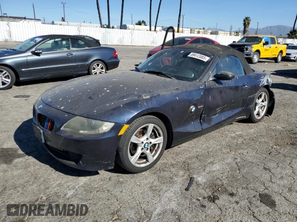 2006 BMW Z4 3.0i with VIN 4USBU33506LW69781, listed as a Copart auction lot 89412085 with 199,661 mi miles and Salvage Title. Bid and sale history available at carsss.com. Image 1.
