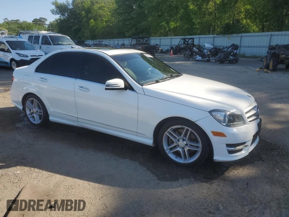 2013 Mercedes-Benz C 350 Sport with VIN WDDGF5HB2DA819212, listed as a Copart auction lot 52918595 with 108,555 mi miles and Salvage Title. Bid and sale history available at DreamBid. Image 4.
