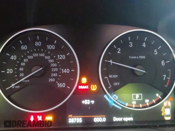 2018 BMW 3 Series 320i xDrive with VIN WBA8E5G57JNU47476, listed as a IAAI auction lot 41319816 with 38,755 mi miles. Bid and sale history available at carsss.com. Image 7.