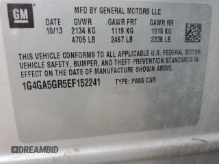 2014 Buick LaCrosse z VIN 1G4GA5GR5EF152241, wystawiony jako Copart lot #60285925 z przebiegiem 133 656 mil mil oraz Szkoda całkowita • Salvage title. Historia ofert i sprzedaży dostępna na DreamBid. Obrazek 12.