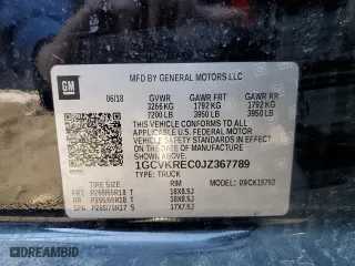 2018 Chevrolet Silverado 1500 LT with VIN 1GCVKREC0JZ367789, listed as a Copart auction lot 46631095 with 152,849 mi miles and Salvage Title. Bid and sale history available at carsss.com. Image 12.