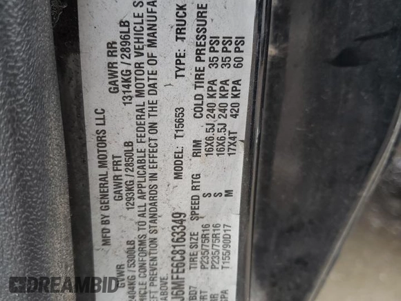 2012 GMC Canyon SLE1 with VIN 1GTJ6MFE6C8163349, listed as a Copart auction lot 82293034 with Not Provided miles and Salvage Title. Bid and sale history available at carsss.com. Image 15.