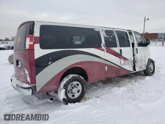 2011 Chevrolet Express Passenger 1LT with VIN 1GAZG1FG1B1109232, listed as a Copart auction lot 84252874 with Not provided miles and Salvage title. Bid and sale history available at DreamBid. Image 3.