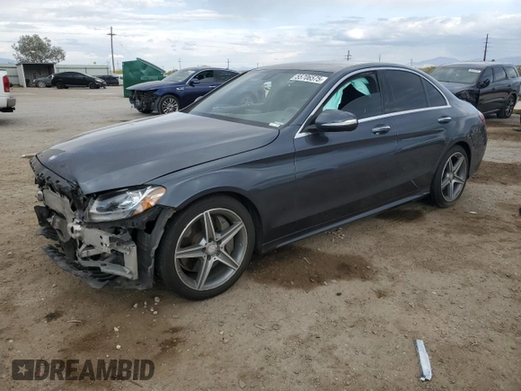 2015 Mercedes-Benz C 300 with VIN 55SWF4JB8FU086246, listed as a Copart auction lot 55706575 with Not Provided miles and Salvage Title. Bid and sale history available at DreamBid. Image 1.