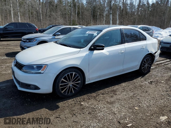 2013 Volkswagen Jetta TDI w/Premium/Nav with VIN 3VWLL7AJ0DM452664, listed as a Copart auction lot 48154995 with 141,225 mi miles and Clean title. Bid and sale history available at DreamBid. Image 1.