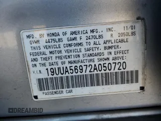 2002 Acura TL Type S w/Navigation with VIN 19UUA56972A050720, listed as a Copart auction lot 73115144 with 114,232 mi miles and Salvage Title. Bid and sale history available at carsss.com. Image 12.