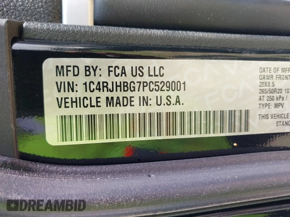 2023 Jeep Grand Cherokee Limited с VIN 1C4RJHBG7PC529001, выставлен на аукционе IAAI как лот 41921793 с пробегом Не указан миль и . История ставок и продаж доступна на DreamBid. Изображение 9.