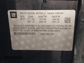 2017 Chevrolet Impala LT with VIN 2G1105SA3H9181015, listed as a IAAI auction lot 42016722 with 115,966 mi miles and . Bid and sale history available at DreamBid. Image 9.
