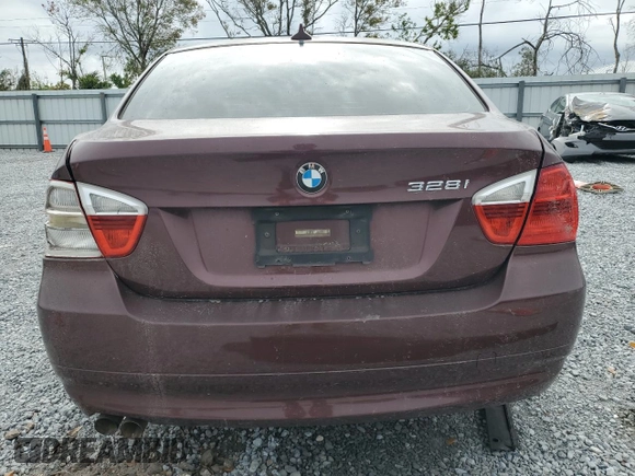 2007 BMW 3 Series 328i with VIN WBAVA37587ND55145, listed as a Copart auction lot 89303175 with Not provided miles and Salvage title. Bid and sale history available at DreamBid. Image 6.