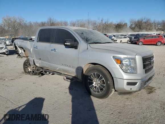 2020 Nissan Titan Platinum Reserve with VIN 1N6AA1EFXLN511854, listed as a Copart auction lot 83450044 with 75,894 mi miles and Salvage title. Bid and sale history available at DreamBid. Image 4.