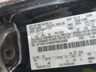 2017 Ford F-150 XL with VIN 1FTMF1C89HFB63228, listed as a IAAI auction lot 42437560 with 178,301 mi miles and . Bid and sale history available at DreamBid. Image 9.