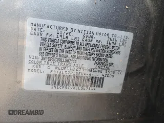 2020 Nissan Kicks SV with VIN 3N1CP5CVXLL567114, listed as a Copart auction lot 48294635 with 57,193 mi miles and Salvage Title. Bid and sale history available at DreamBid. Image 12.