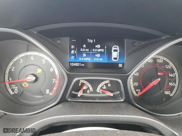 2017 Ford Focus ST with VIN 1FADP3L93HL309681, listed as a Copart auction lot 52079625 with 104,851 mi miles and Salvage Title. Bid and sale history available at carsss.com. Image 9.