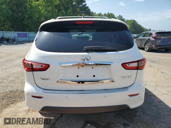 2014 Infiniti QX60 with VIN 5N1AL0MN8EC545432, listed as a Copart auction lot 63091435 with 156,113 mi miles and Salvage title. Bid and sale history available at DreamBid. Image 6.