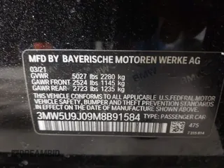 2021 BMW 3 Series M340i xDrive z VIN 3MW5U9J09M8B91584, wystawiony jako IAAI lot #42203384 z przebiegiem 42 688 mil mil oraz . Historia ofert i sprzedaży dostępna na DreamBid. Obrazek 9.