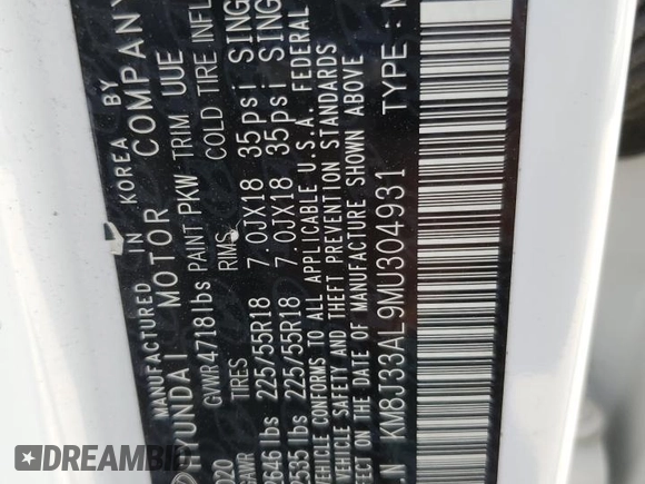2021 Hyundai Tucson SEL с VIN KM8J33AL9MU304931, выставлен на аукционе Copart как лот 49774755 с пробегом 44 420 миль миль и Списание • Salvage title. История ставок и продаж доступна на DreamBid. Изображение 12.