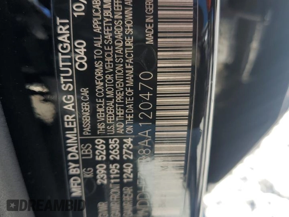 2010 Mercedes-Benz E 63 AMG with VIN WDDHF7HB8AA120470, listed as a Copart auction lot 80325944 with 125,503 mi miles and Salvage title. Bid and sale history available at DreamBid. Image 13.
