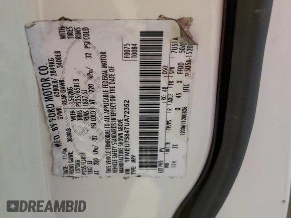 2007 Ford Explorer Limited with VIN 1FMEU75847UA72352, listed as a Copart auction lot 42744225 with 186,307 mi miles and Clean title. Bid and sale history available at DreamBid. Image 15.