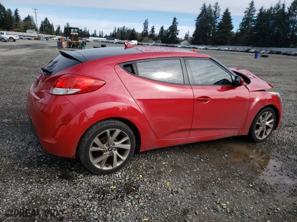 2016 Hyundai Veloster with VIN KMHTC6AD4GU253166, listed as a Copart auction lot 48557715 with 124,416 mi miles and Salvage Title. Bid and sale history available at carsss.com. Image 3.