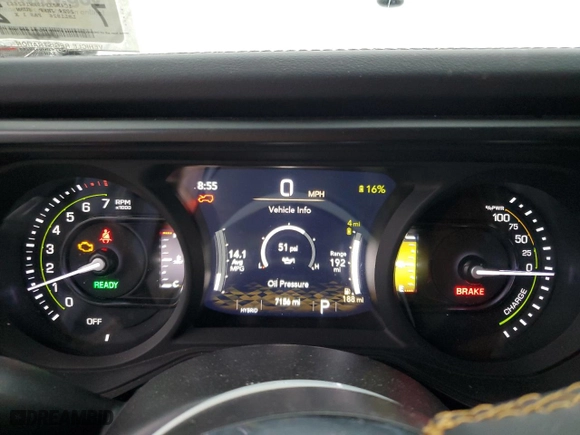 2024 Jeep Wrangler 4xe Sahara with VIN 1C4RJXP69RW162663, listed as a Copart auction lot 50141385 with 7,156 mi miles and Salvage Title. Bid and sale history available at carsss.com. Image 9.