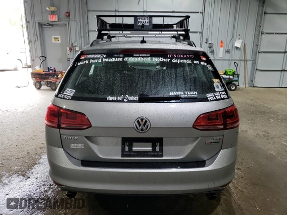 2017 Volkswagen Golf SportWagen S with VIN 3VWU17AU2HM539038, listed as a Copart auction lot 71954684 with 124,944 mi miles and Salvage Title. Bid and sale history available at carsss.com. Image 6.