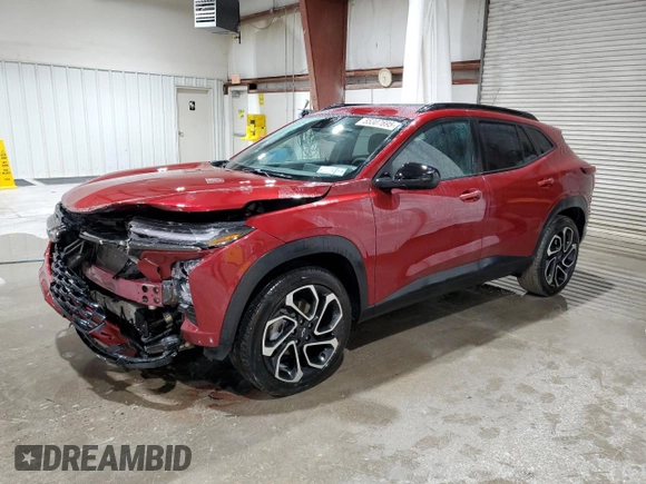 2024 Chevrolet Trax 2RS with VIN KL77LJE23RC122124, listed as a Copart auction lot 55307695 with 21,855 mi miles and Salvage Title. Bid and sale history available at DreamBid. Image 1.