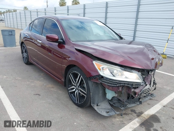 2017 Honda Accord Sport with VIN 1HGCR2F52HA116583, listed as a IAAI auction lot 41905383 with 110,667 mi miles and . Bid and sale history available at carsss.com. Image 1.