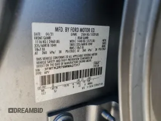 2021 Ford Mustang Mach-E California Route 1 с VIN 3FMTK2R76MMA27317, выставлен на аукционе Copart как лот 51798865 с пробегом Не указан миль и Списание • Salvage title. История ставок и продаж доступна на DreamBid. Изображение 13.