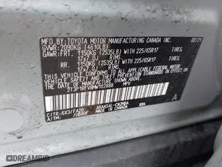 2021 Toyota RAV4 XLE with VIN 2T3P1RFV8MW182888, listed as a IAAI auction lot 41922900 with 39,384 mi miles. Bid and sale history available at carsss.com. Image 9.