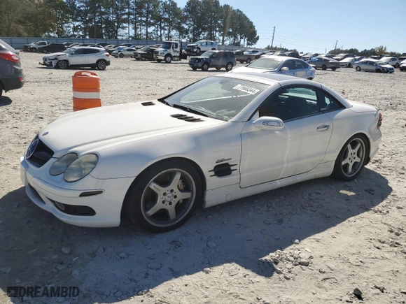 2005 Mercedes-Benz SL-Class 5.5L AMG with VIN WDBSK74F35F101434, listed as a Copart auction lot 77668344 with 94,471 mi miles and Salvage Title. Bid and sale history available at carsss.com. Image 1.