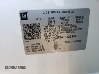 2020 Cadillac XT6 FWD Premium Luxury with VIN 1GYKPCRS4LZ132344, listed as a Copart auction lot 60595535 with 19,184 mi miles and Salvage title. Bid and sale history available at DreamBid. Image 14.