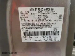 2007 Ford Escape XLT with VIN 1FMYU93107KB80803, listed as a Copart auction lot 45654325 with 135,894 mi miles and Salvage Title. Bid and sale history available at carsss.com. Image 14.