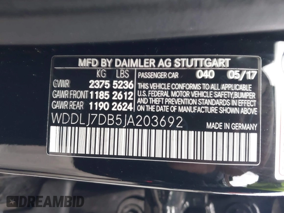 2018 Mercedes-Benz CLS-Class CLS 550 with VIN WDDLJ7DB5JA203692, listed as a IAAI auction lot 39840561 with 115,265 mi miles. Bid and sale history available at carsss.com. Image 9.