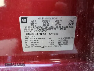 2016 Chevrolet Silverado 1500 LT with VIN 1GCVKREC9GZ148726, listed as a Copart auction lot 79487234 with 122,009 mi miles and Salvage Title. Bid and sale history available at DreamBid. Image 15.