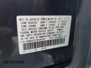 2011 Acura RL Technology z VIN JH4KB2F67BC000202, wystawiony jako Copart lot #57073785 z przebiegiem 117 739 mil mil oraz Szkoda całkowita • Salvage title. Historia ofert i sprzedaży dostępna na DreamBid. Obrazek 12.