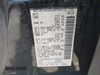 2020 Nissan Frontier SV с VIN 1N6ED0EB8LN716475, выставлен на аукционе IAAI как лот 41971256 с пробегом 38 441 миль миль и . История ставок и продаж доступна на DreamBid. Изображение 9.