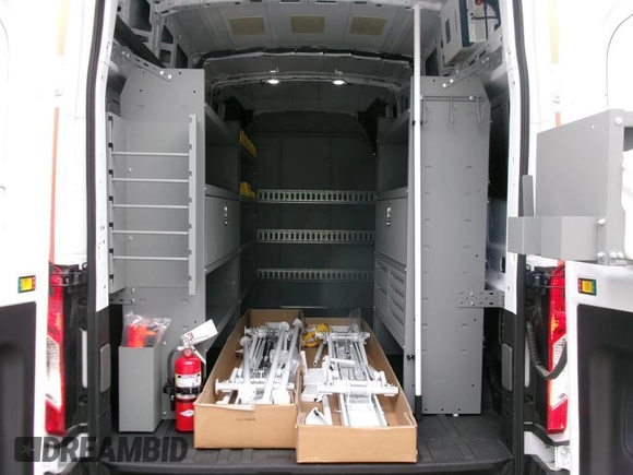 2023 Ford Transit Cargo with VIN 1FTBR1X86PKC01190, listed as a IAAI auction lot 42808925 with 41 mi miles and . Bid and sale history available at DreamBid. Image 4.