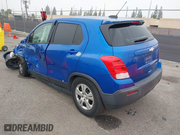 2015 Chevrolet Trax LS with VIN KL7CJKSB5FB252602, listed as a IAAI auction lot 41856675 with 204,530 mi miles. Bid and sale history available at carsss.com. Image 3.
