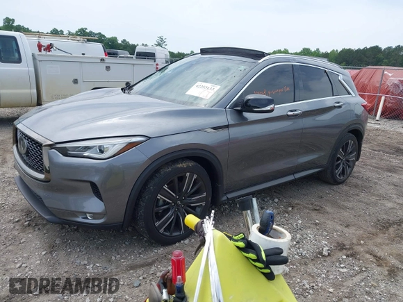 2021 Infiniti QX50 Luxe with VIN 3PCAJ5BA5MF111820, listed as a IAAI auction lot 42253133 with 46,206 mi miles and . Bid and sale history available at DreamBid. Image 18.