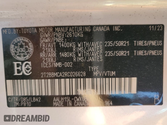 2024 Lexus RX 350h with VIN 2T2BBMCA2RC026628, listed as a Copart auction lot 63908035 with 14,710 mi miles and Clean title. Bid and sale history available at DreamBid. Image 14.