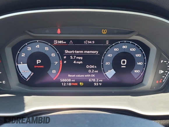 2023 Audi Q3 S line Premium with VIN WA1DECF37P1081194, listed as a IAAI auction lot 42796405 with 58,808 mi miles and . Bid and sale history available at DreamBid. Image 38.